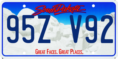 SD license plate 95ZV92