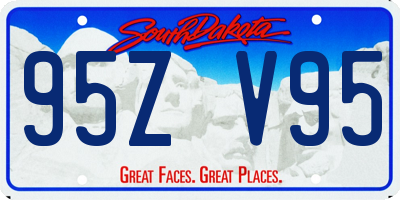 SD license plate 95ZV95