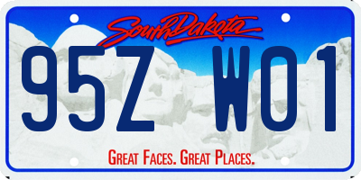 SD license plate 95ZW01