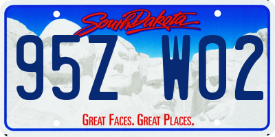 SD license plate 95ZW02