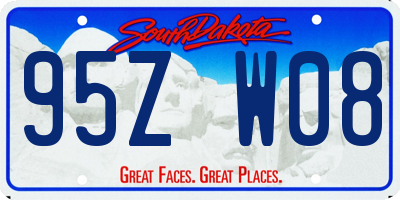 SD license plate 95ZW08