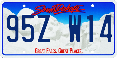 SD license plate 95ZW14