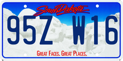 SD license plate 95ZW16