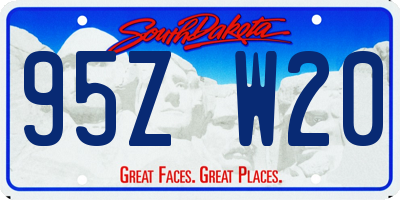 SD license plate 95ZW20