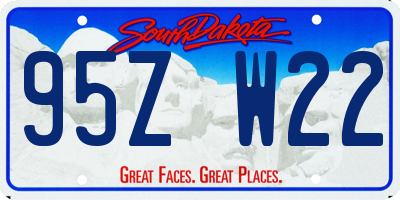 SD license plate 95ZW22