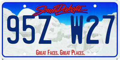 SD license plate 95ZW27