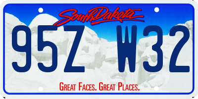 SD license plate 95ZW32