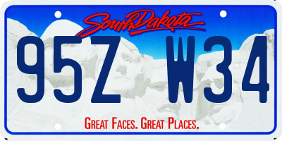 SD license plate 95ZW34