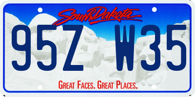 SD license plate 95ZW35