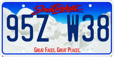 SD license plate 95ZW38
