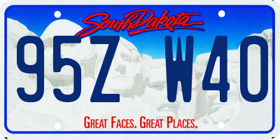 SD license plate 95ZW40
