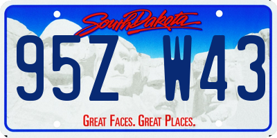 SD license plate 95ZW43