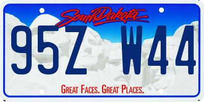SD license plate 95ZW44
