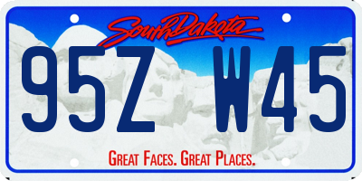 SD license plate 95ZW45