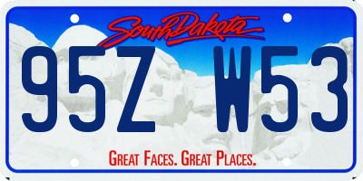 SD license plate 95ZW53