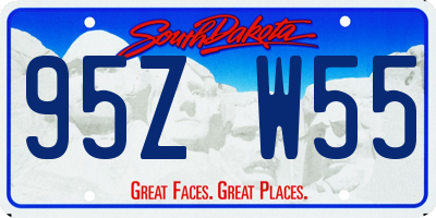 SD license plate 95ZW55