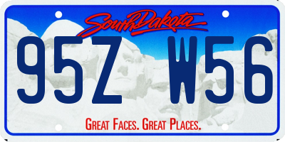SD license plate 95ZW56