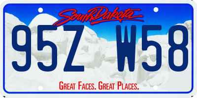 SD license plate 95ZW58