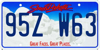 SD license plate 95ZW63