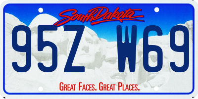 SD license plate 95ZW69