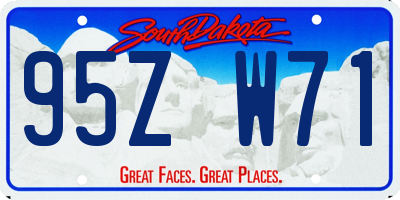 SD license plate 95ZW71