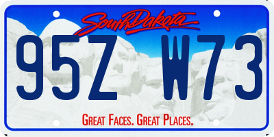 SD license plate 95ZW73