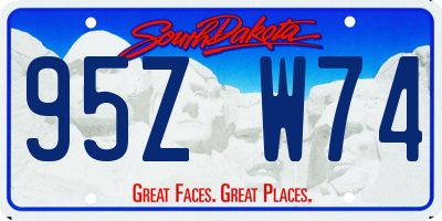 SD license plate 95ZW74
