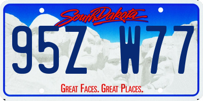 SD license plate 95ZW77
