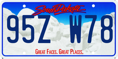 SD license plate 95ZW78