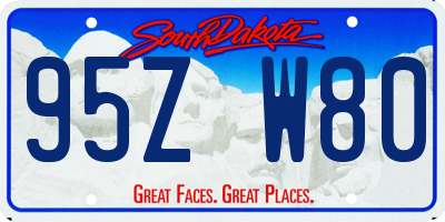 SD license plate 95ZW80