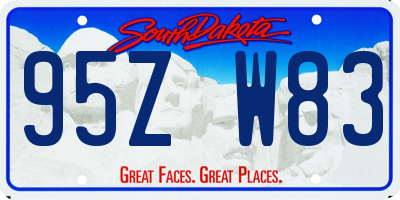 SD license plate 95ZW83