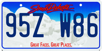 SD license plate 95ZW86