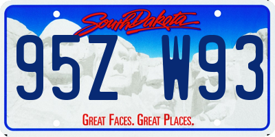 SD license plate 95ZW93