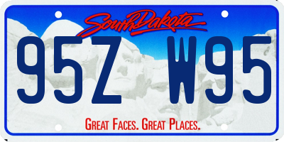 SD license plate 95ZW95