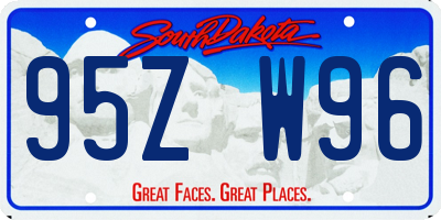 SD license plate 95ZW96