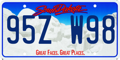 SD license plate 95ZW98