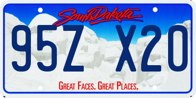 SD license plate 95ZX20