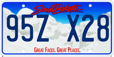 SD license plate 95ZX28