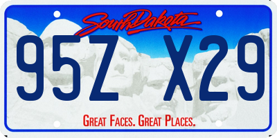 SD license plate 95ZX29