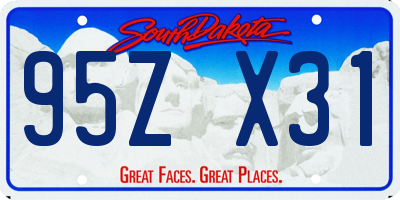 SD license plate 95ZX31