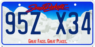 SD license plate 95ZX34