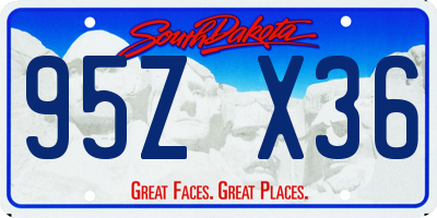 SD license plate 95ZX36