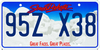 SD license plate 95ZX38