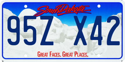 SD license plate 95ZX42