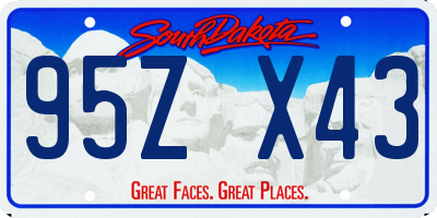 SD license plate 95ZX43