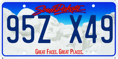 SD license plate 95ZX49