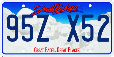 SD license plate 95ZX52