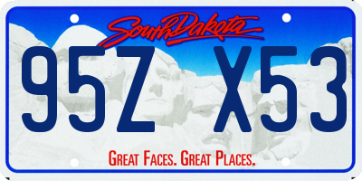 SD license plate 95ZX53