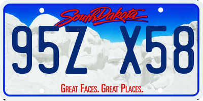 SD license plate 95ZX58