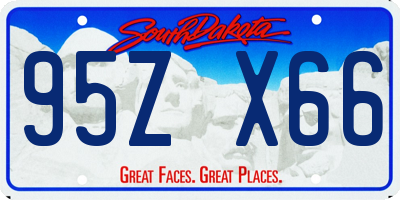 SD license plate 95ZX66